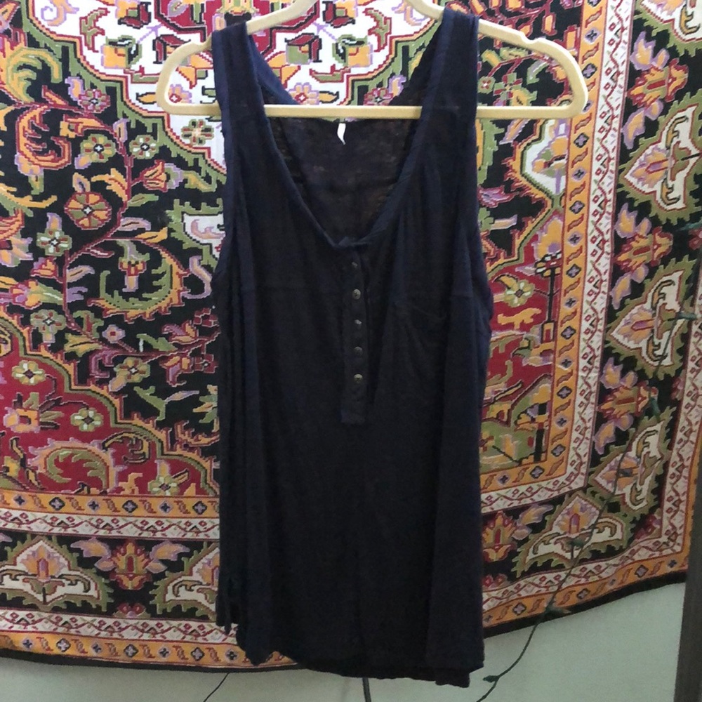 Free People Navy Tank Top